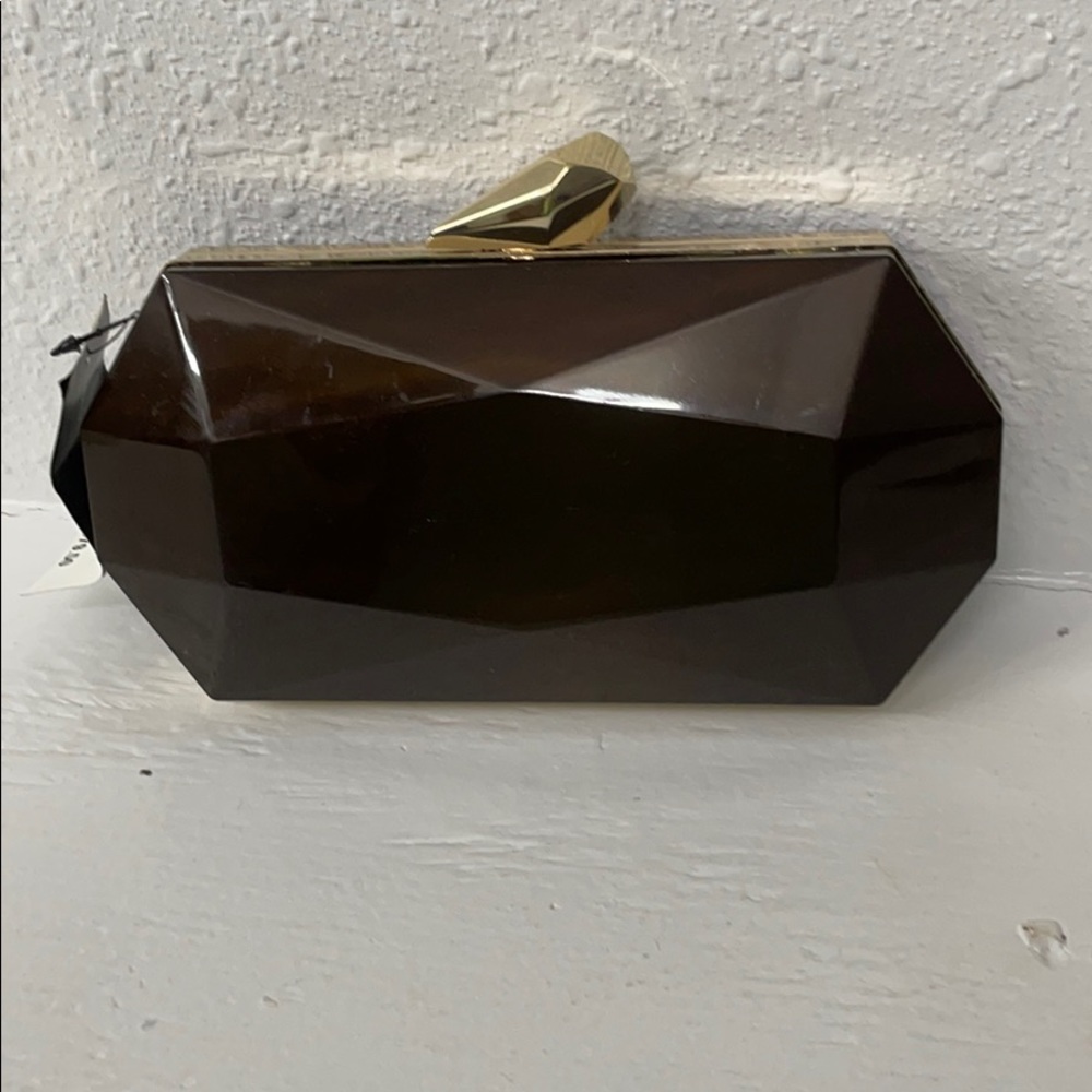 Inc nichole lucite clutch Brown/Gold